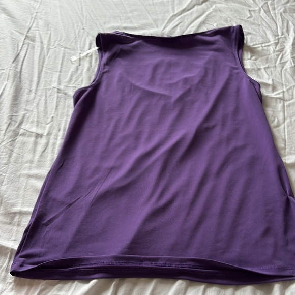 Jacklyn Smith Purple Draped Neck Sleeveless Top Size Small Sophisticated Style - Picture 7 of 7